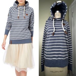NAKETENO RAP MAGELAN II striped hoodie Blue M pullover Brenton sweatshirt raglan